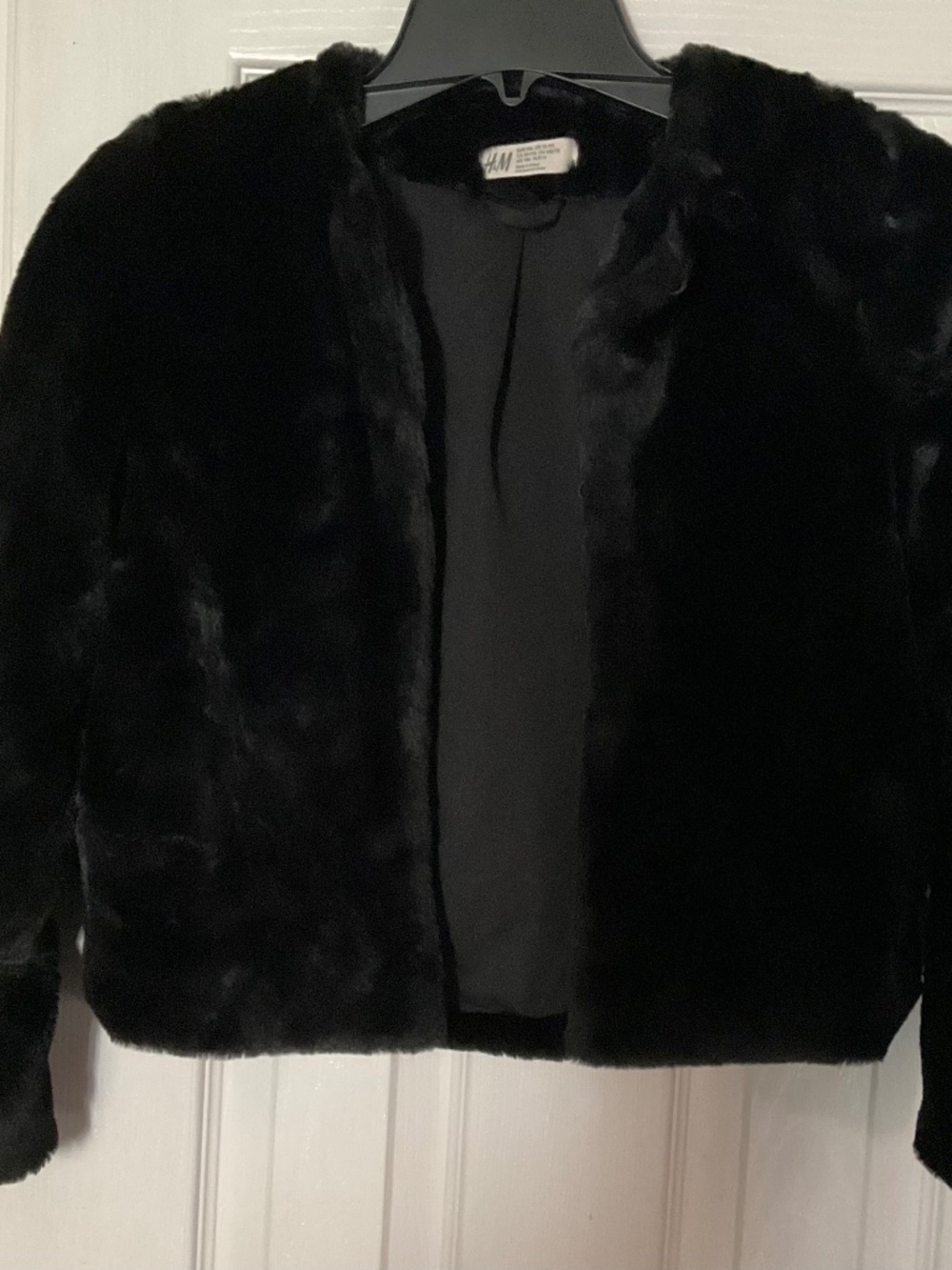 H&M Fur Cropped Jacket Kids Size 10-11